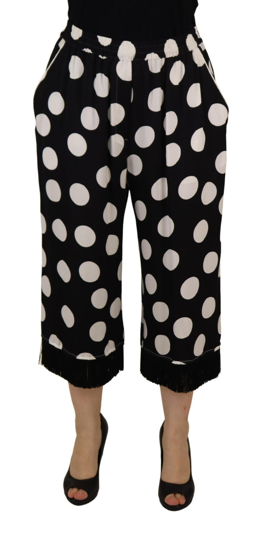 Dolce &amp; Gabbana Polka Dot Hose mit mittlerer Taille und kurzem Schnitt