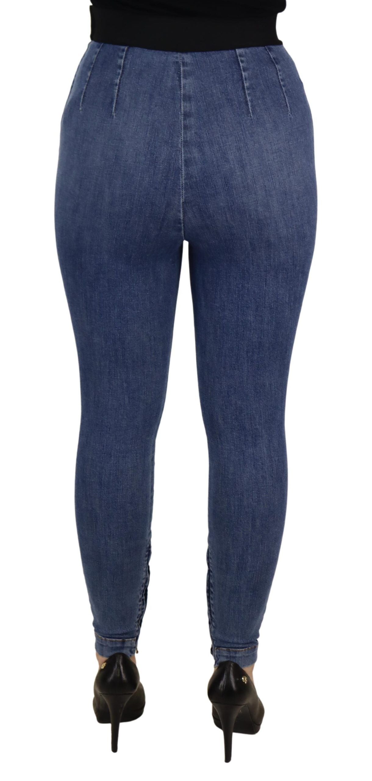 Dolce &amp; Gabbana – Blaue, dehnbare Skinny-Jeans mit hoher Taille