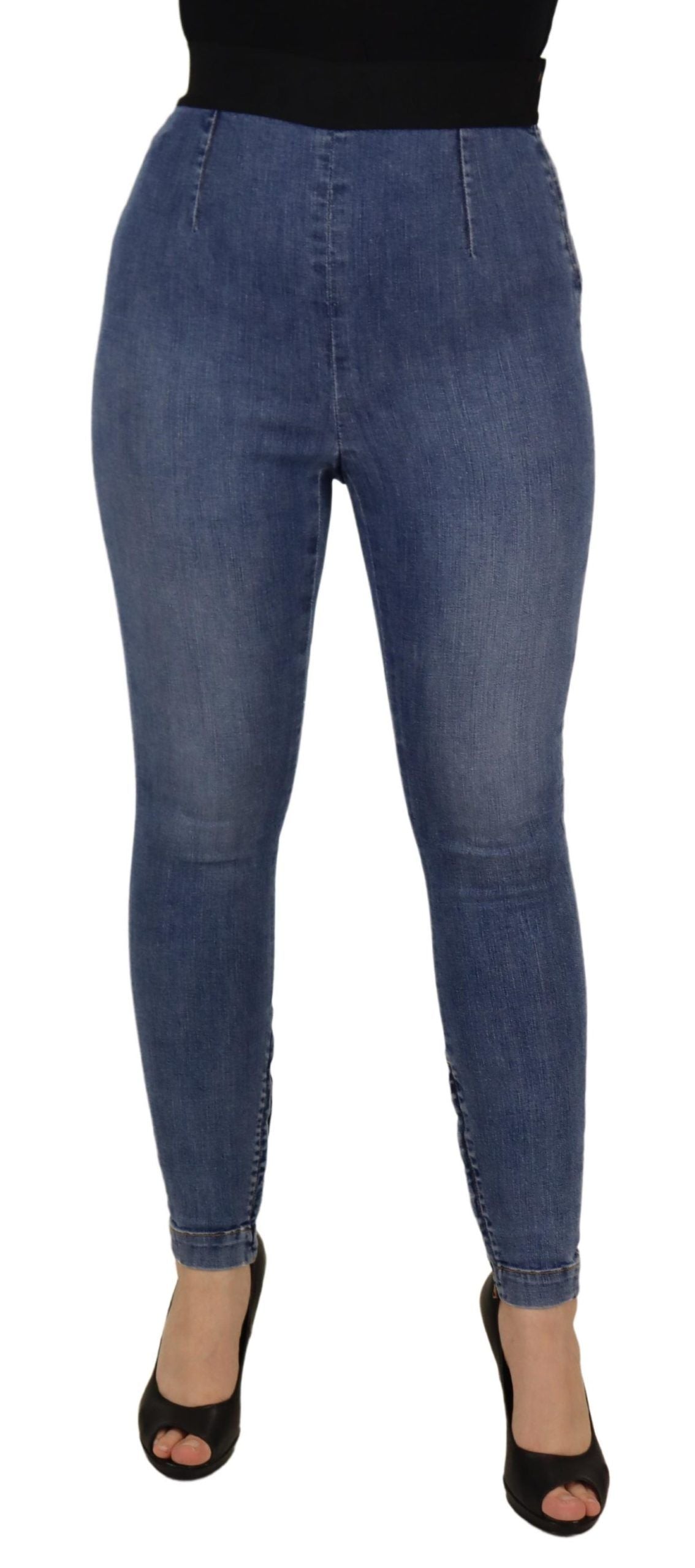 Dolce &amp; Gabbana – Blaue, dehnbare Skinny-Jeans mit hoher Taille