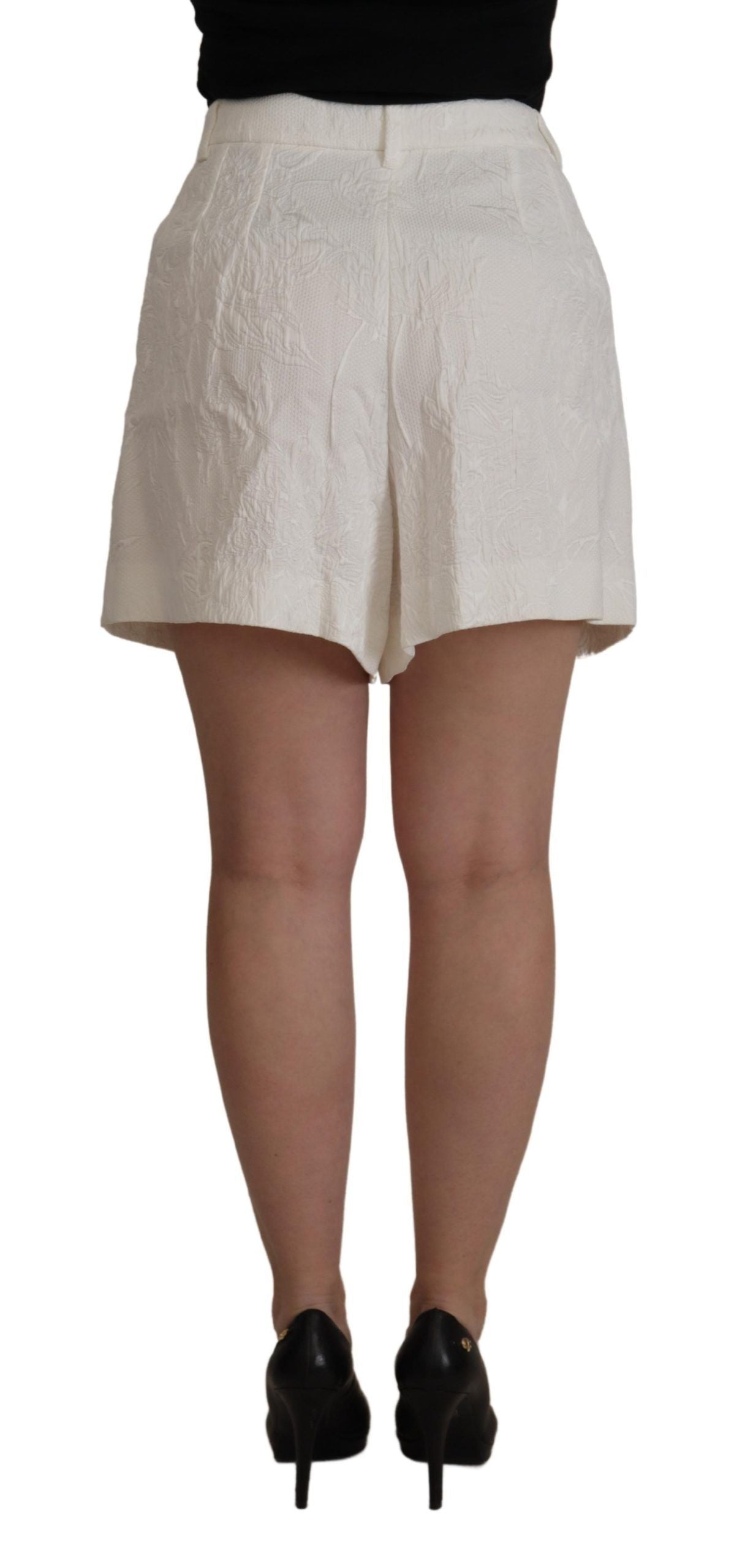 Dolce & Gabbana White High High Waist Culotte Cotton Shorts