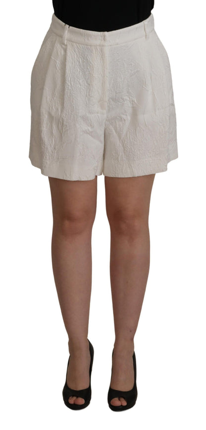 Dolce & Gabbana White High High Waist Culotte Cotton Shorts