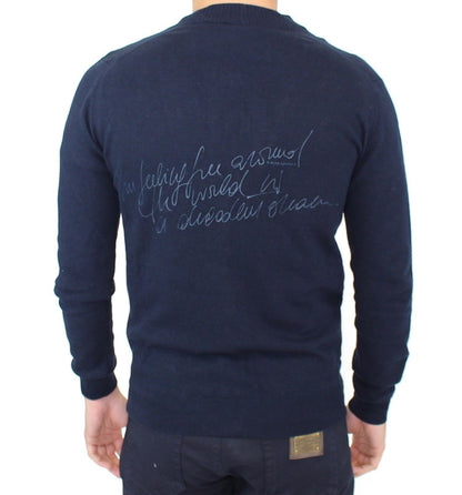 Ermanno Scervino Blue Wool Cashmere Cardigan 풀오버 스웨터