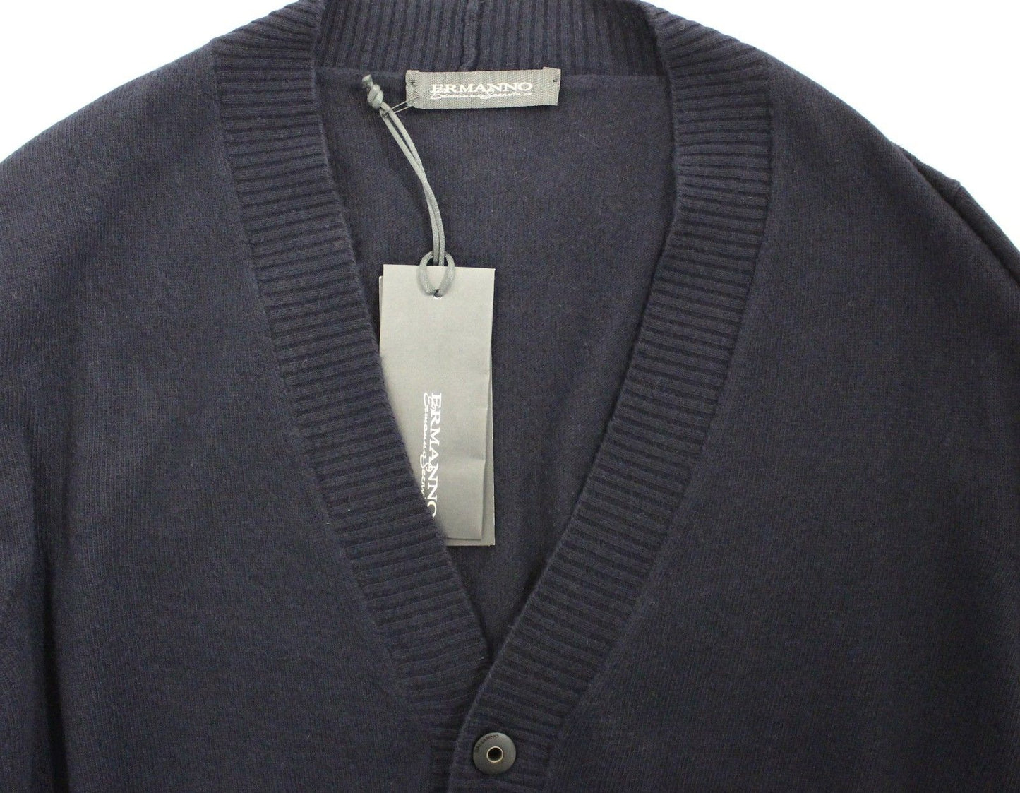 Ermanno Scervino Blue Wool Cashmere Cardigan 풀오버 스웨터