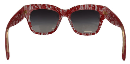 Dolce & Gabbana Red Lace 아세테이트 사각형 음영 DG4231F 선글라스