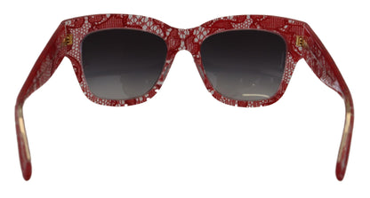 DOLCE & GABBANA RED 레이스 아세테이트 사각형 음영 DG4231SUNGLASSES