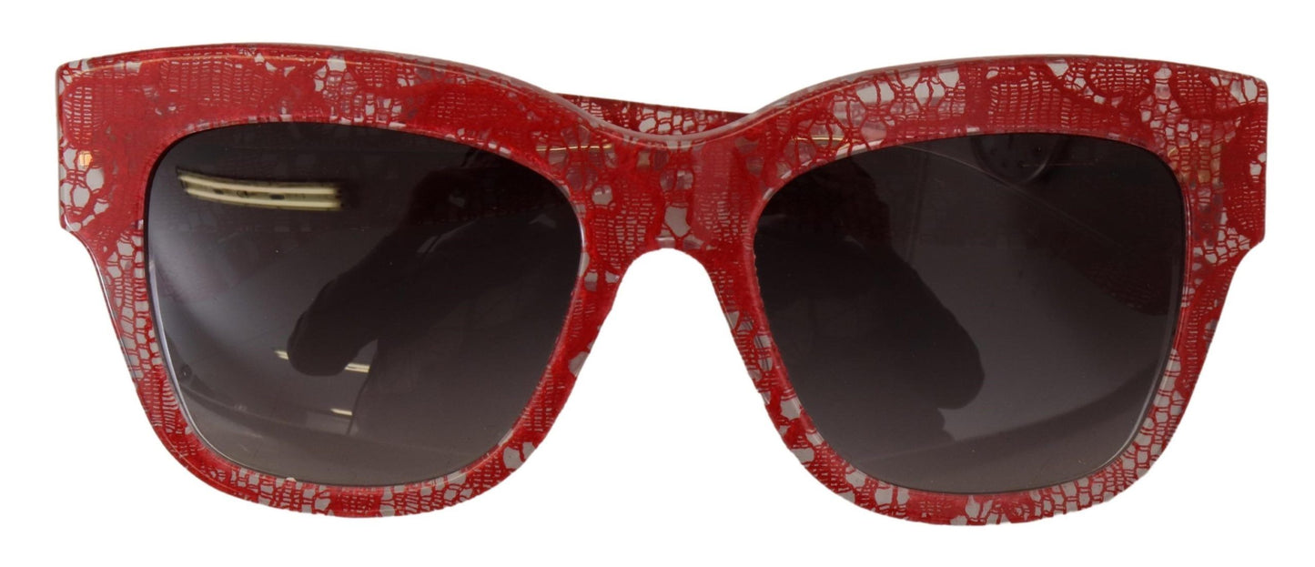 DOLCE & GABBANA RED 레이스 아세테이트 사각형 음영 DG4231SUNGLASSES