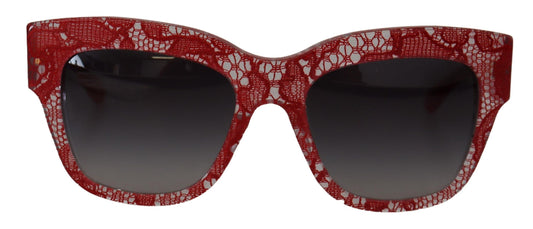 DOLCE & GABBANA RED 레이스 아세테이트 사각형 음영 DG4231SUNGLASSES