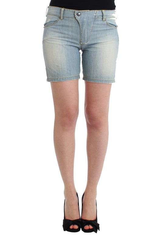 Ermanno Scervino Beachwear Blue Denim City 캐주얼 드레스 반바지