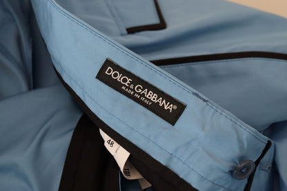 Blaue Chinohose aus Baumwollseide von Dolce &amp; Gabbana