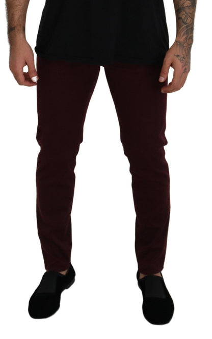 Dolce &amp; Gabbana Bordeaux-Baumwoll-Stretch-GOLD-Denim-Jeans