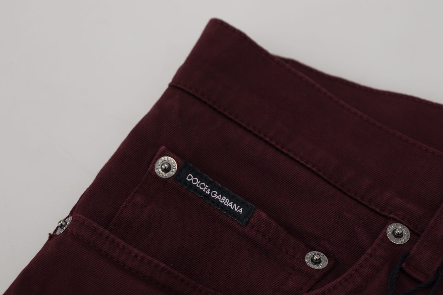 Dolce &amp; Gabbana Bordeaux-Baumwoll-Stretch-GOLD-Denim-Jeans