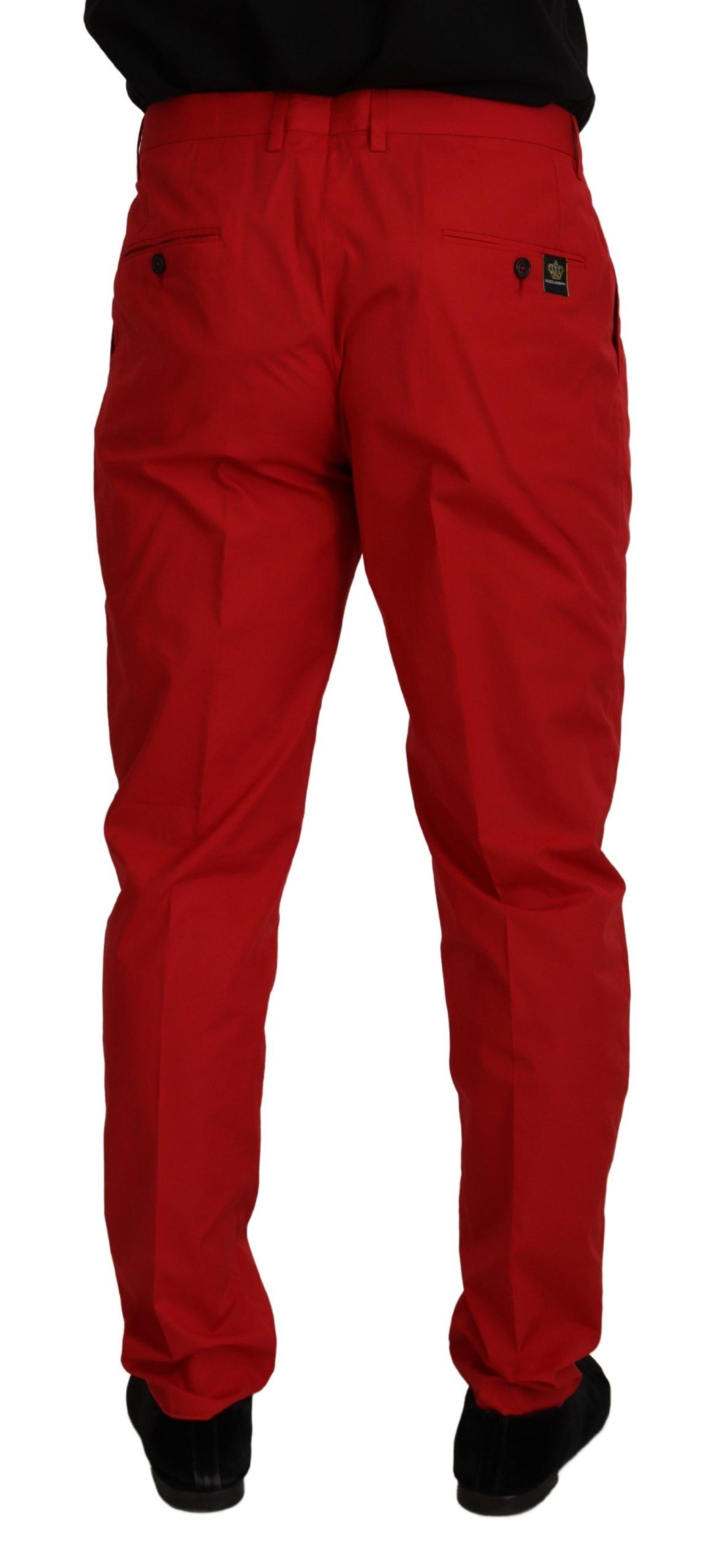 Dolce &amp; Gabbana Slim-Fit-Hose aus roter Baumwolle, Chinohose