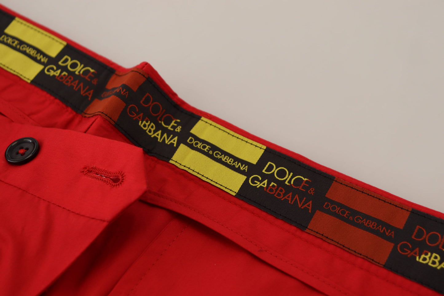 Dolce &amp; Gabbana Slim-Fit-Hose aus roter Baumwolle, Chinohose