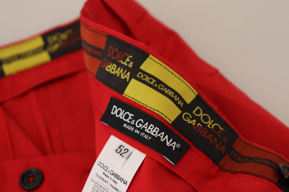 Dolce &amp; Gabbana Slim-Fit-Hose aus roter Baumwolle, Chinohose