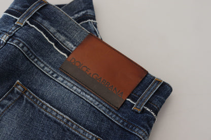 Dolce & Gabbana Blue Wash Cotton 일반 데님 청바지 바지