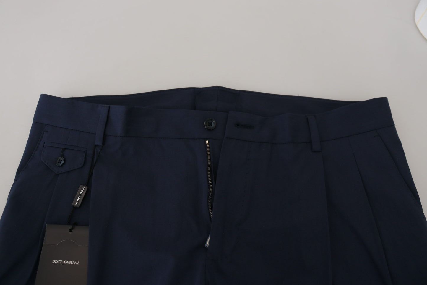 Dolce & Gabbana Blue Cotton Slim 바지 치노 바지