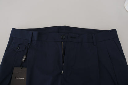 Dolce & Gabbana Blue Cotton Slim 바지 치노 바지