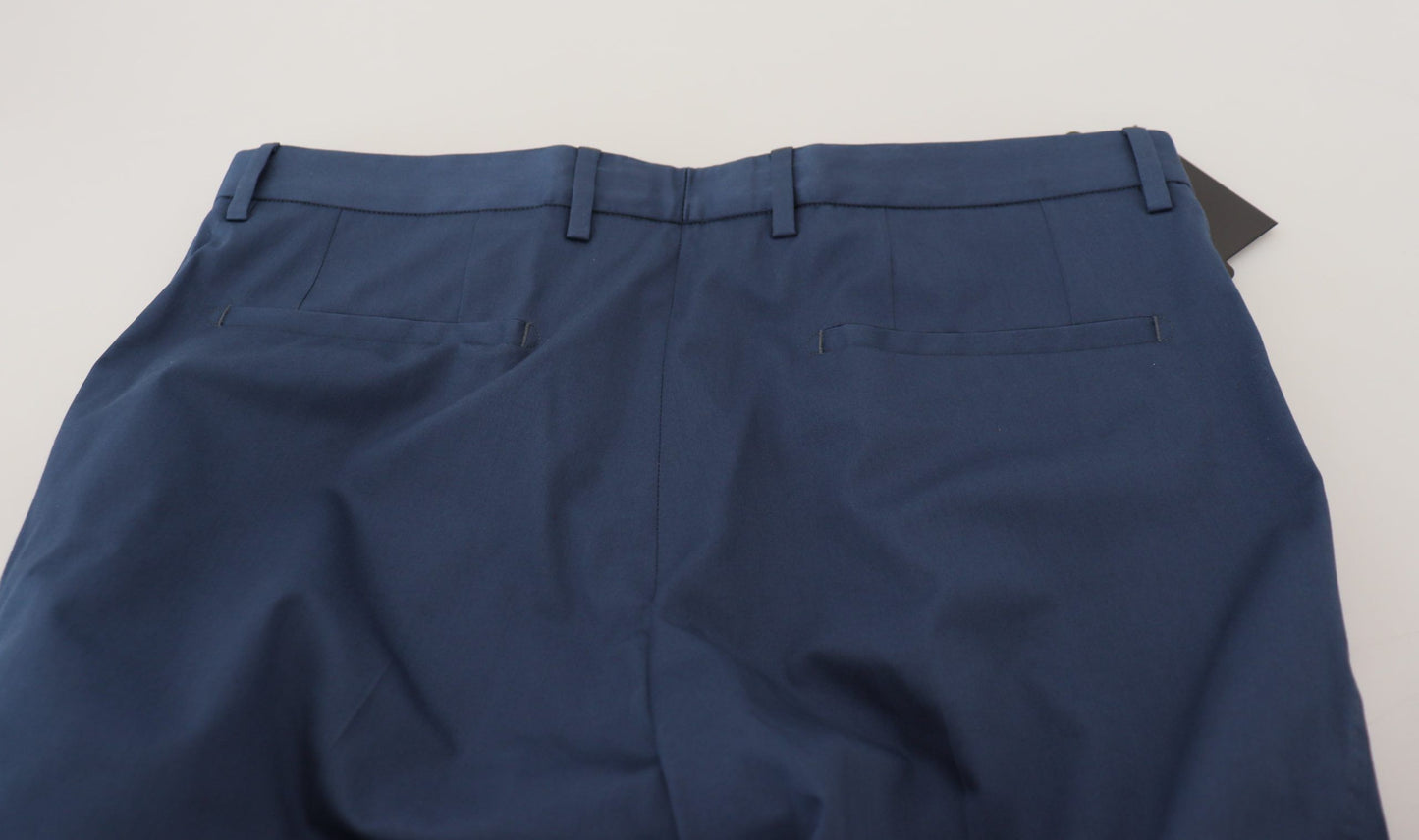 Dolce &amp; Gabbana Blue Stretch Cotton Slim Hose Chinohose