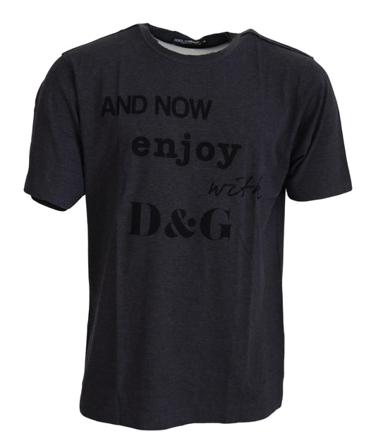 Dolce & Gabbana Grey Crewneck Cotton Short Sleeve 티셔츠