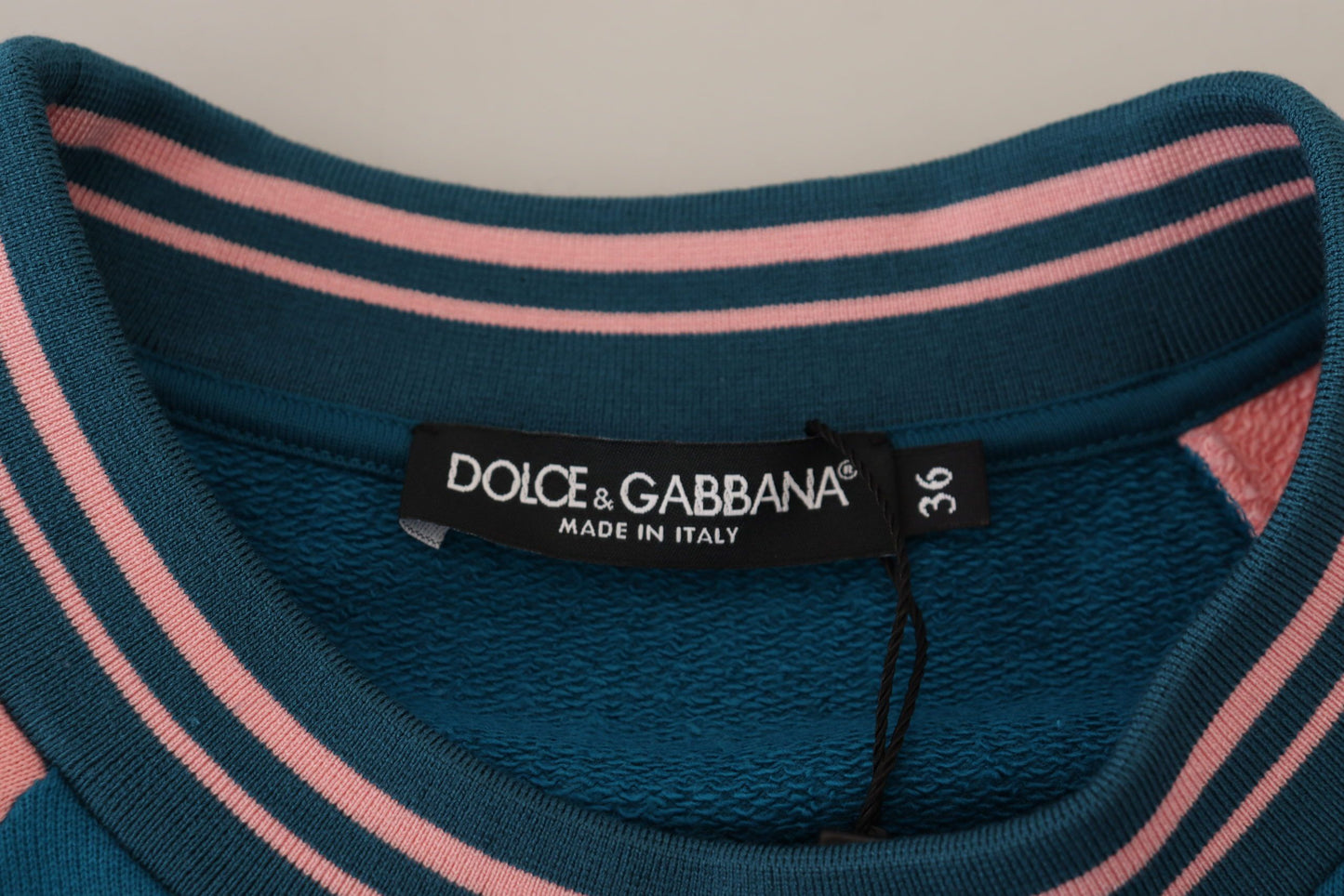 Dolce &amp; Gabbana Blue Pink Queen Pailletten-Kristallpullover