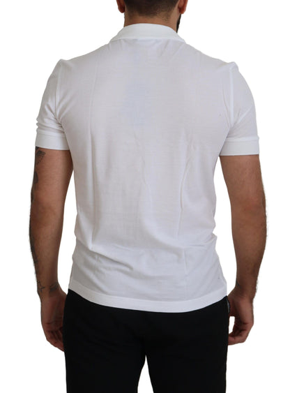 Dolce & Gabbana Elegant White Cotton Polo T-Shirt