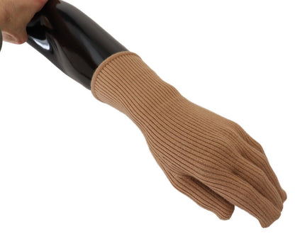 Dolce & Gabbana Beige Cashmere Knitted Hands Mitten Mens 장갑