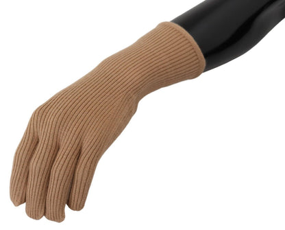 Dolce & Gabbana Beige Cashmere Knitted Hands Mitten Mens 장갑