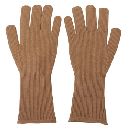 Dolce & Gabbana Beige Cashmere Knitted Hands Mitten Mens 장갑