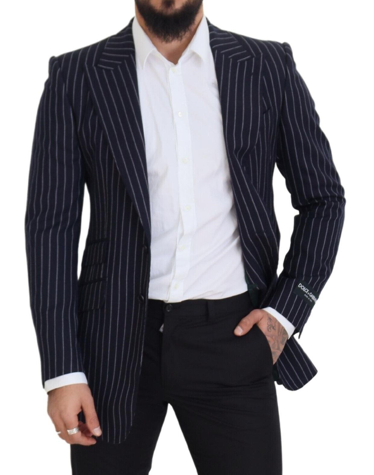 Dolce & Gabbana Elegant Navy Slim Fit Wool Blazer