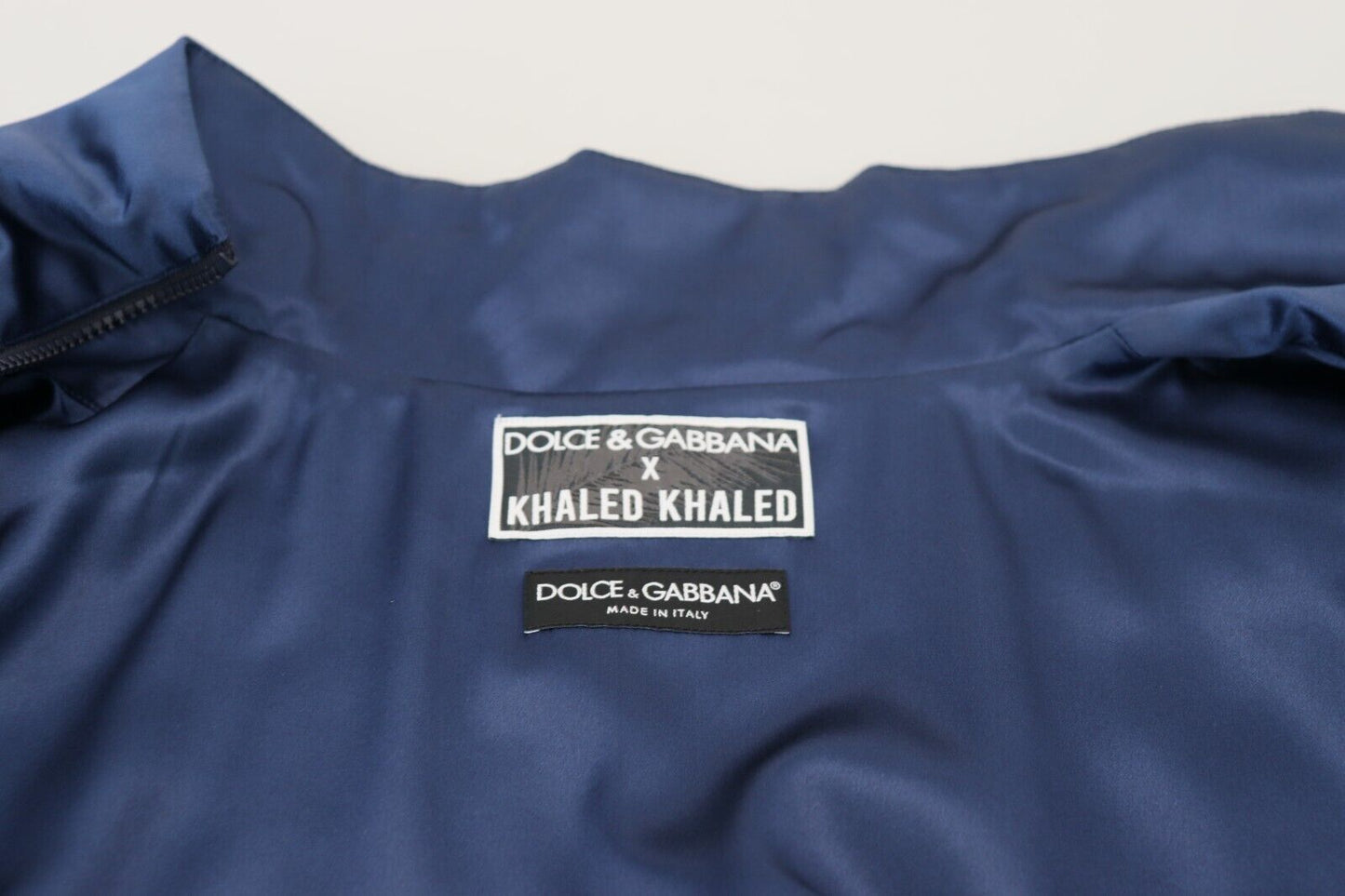 Dolce & Gabbana Blue Heraldic Patch Full Zip Khaled Jacket