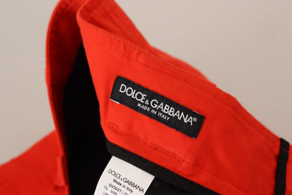 Dolce &amp; Gabbana Red Cargo Herrenhose Baumwollhose