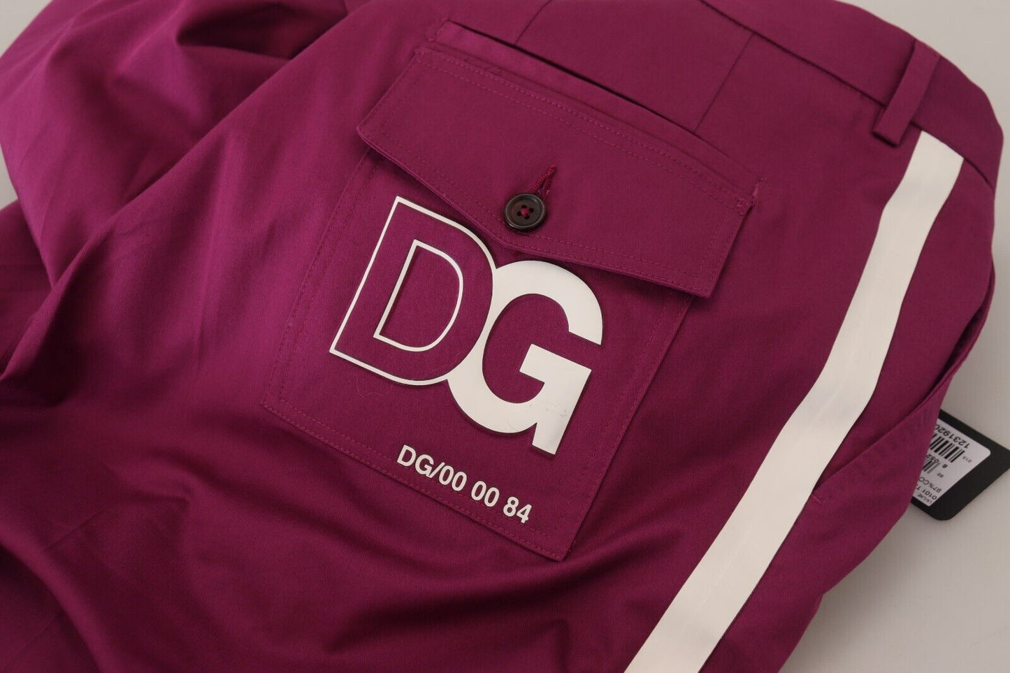 Dolce &amp; Gabbana Magentafarbene Baumwoll-DG-Logo-Taschenhose