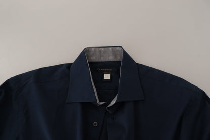 Roberto Cavalli Navy Elegance Cotton Dress Shirt