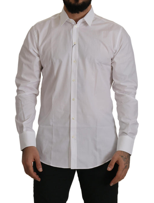 Dolce & Gabbana Elegant Slim Fit White Martini Dress Shirt