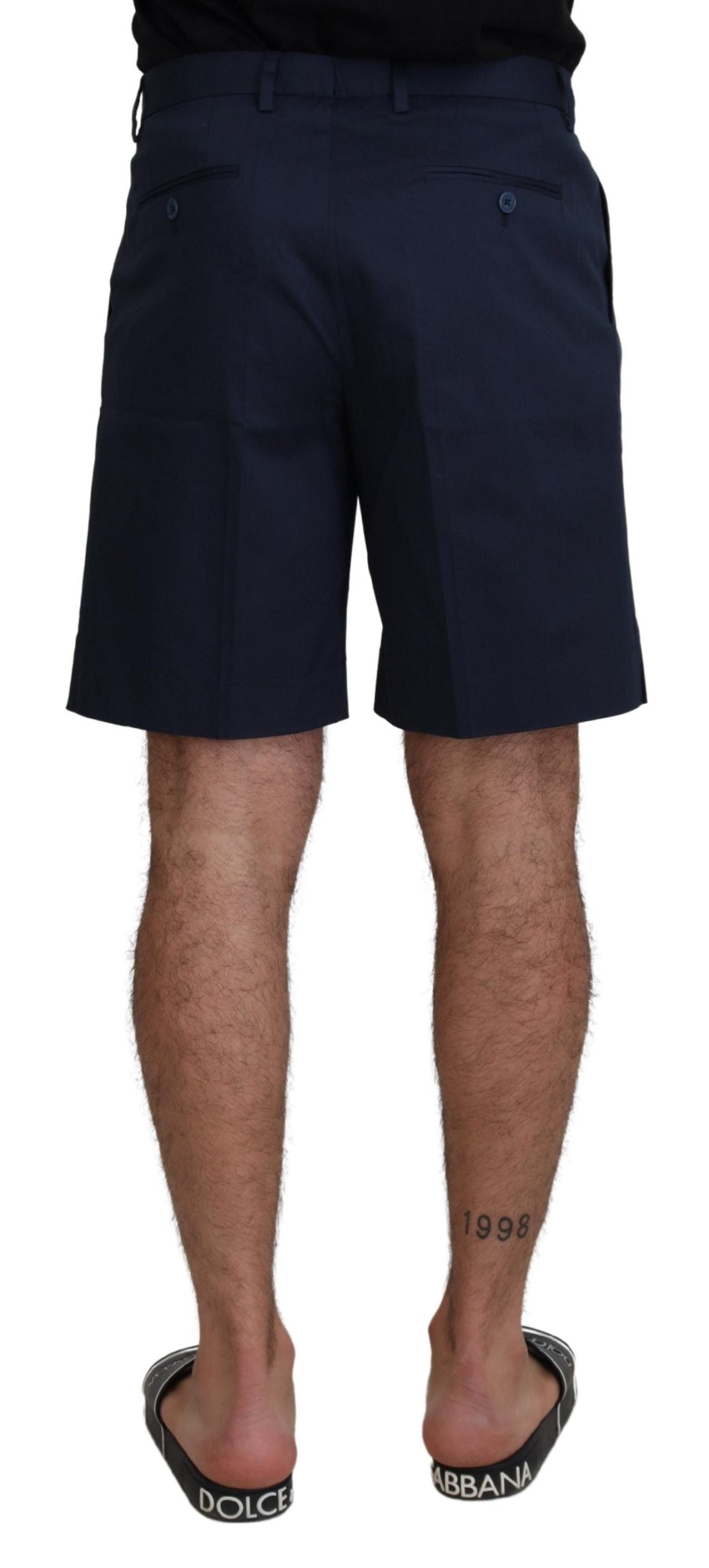 Dolce &amp; Gabbana Blaue Chino-Shorts aus Baumwoll-Stretch