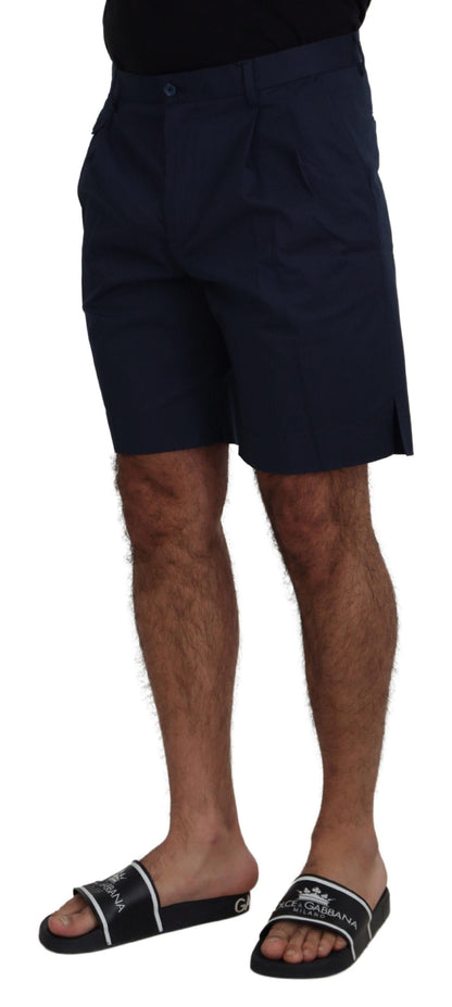 Dolce &amp; Gabbana Blaue Chino-Shorts aus Baumwoll-Stretch