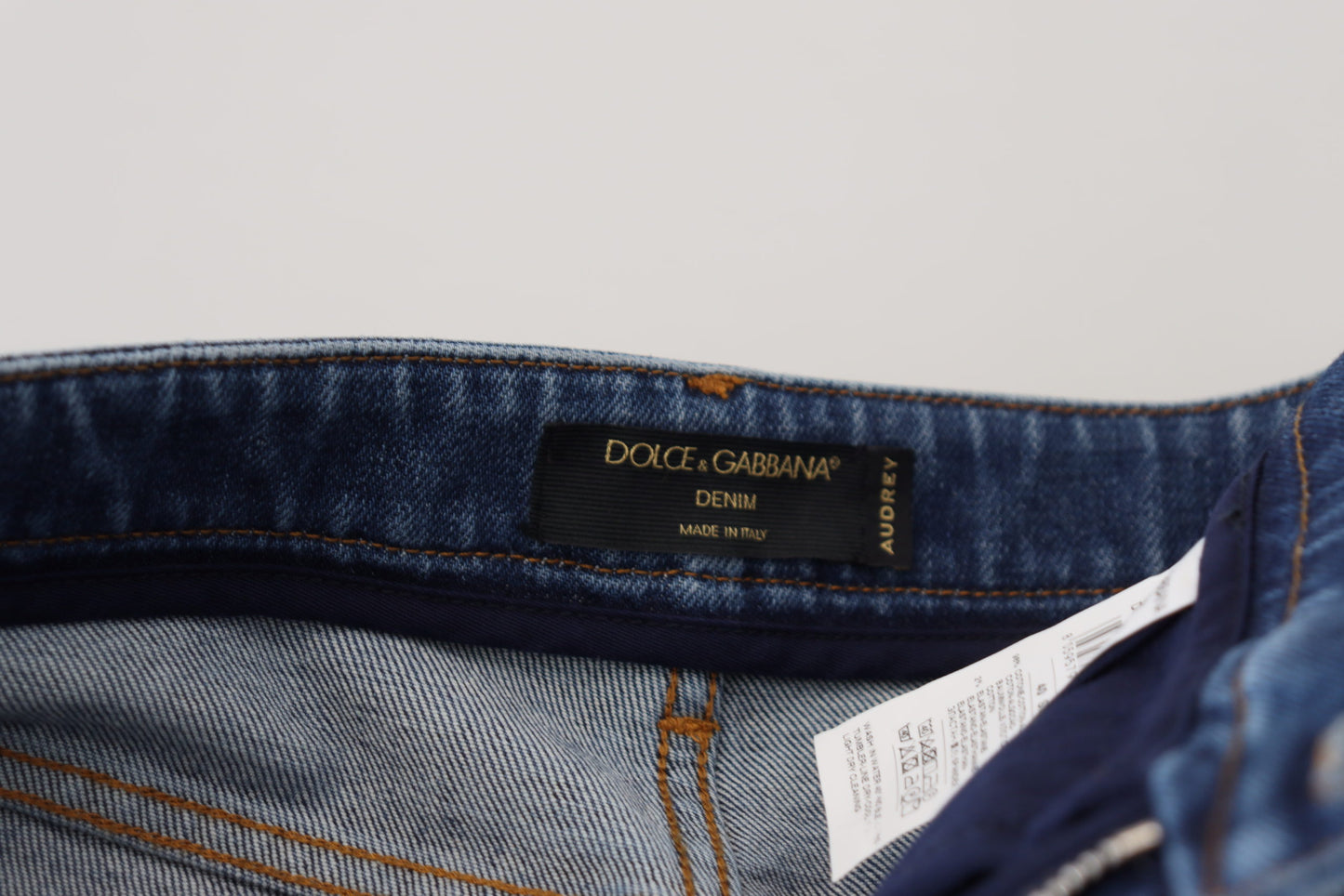 Dolce & Gabbana Blue Cotton Skinny High High Waist Denim Jeans