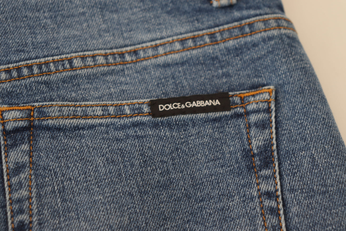 Dolce & Gabbana Blue Cotton Skinny High High Waist Denim Jeans