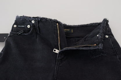 Dolce &amp; Gabbana – Schwarze Skinny-Denim-Jeans aus Baumwolle mit hoher Taille