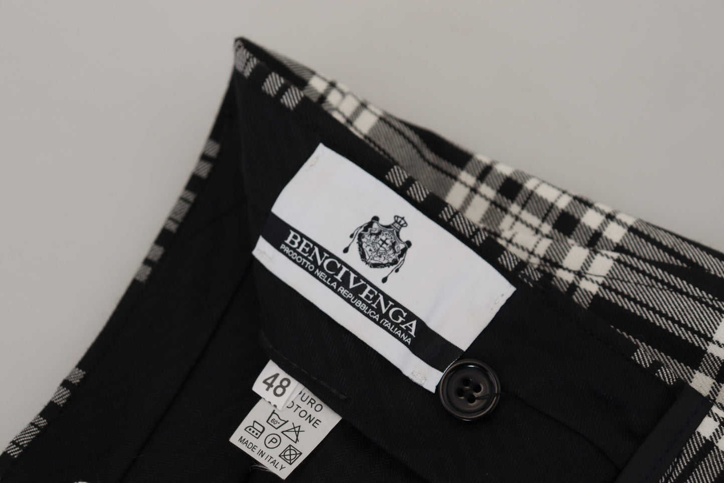 BENCIVENGA BLACK BECKERED COTTON MEN 캐주얼 바지