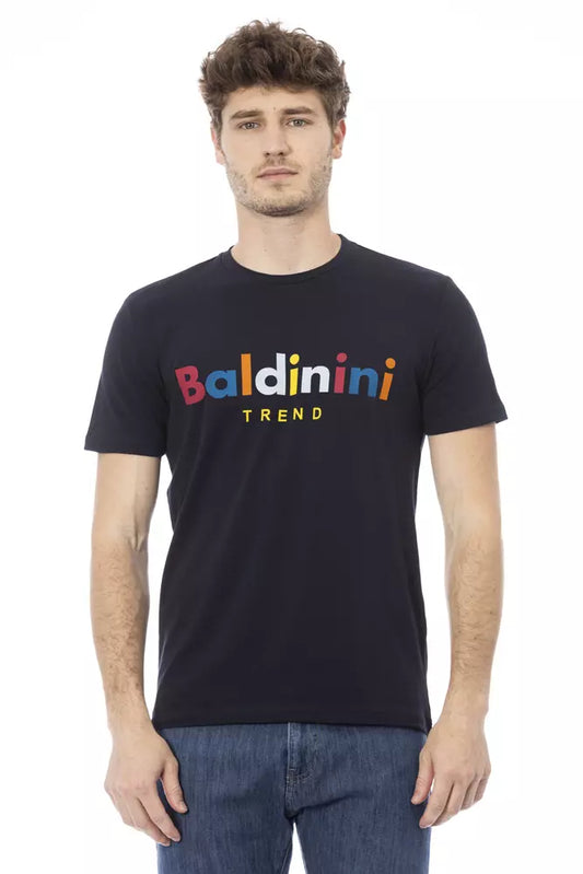 Baldinini Trend Blaues Baumwoll-T-Shirt