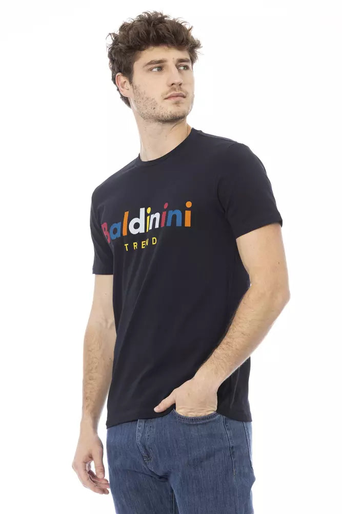 Baldinini Trend Blaues Baumwoll-T-Shirt