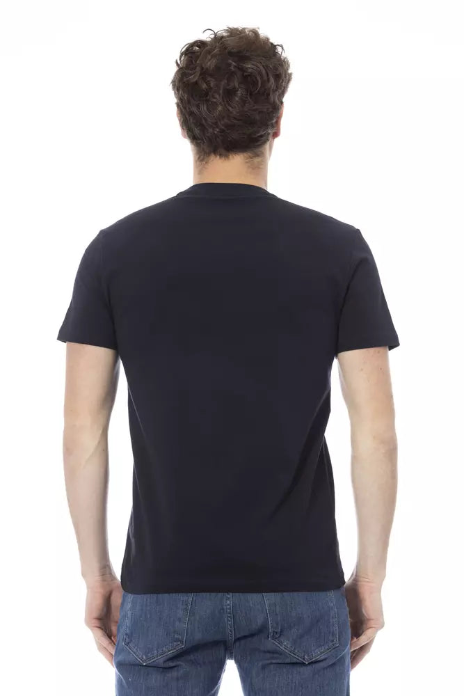 Baldinini Trend Blaues Baumwoll-T-Shirt