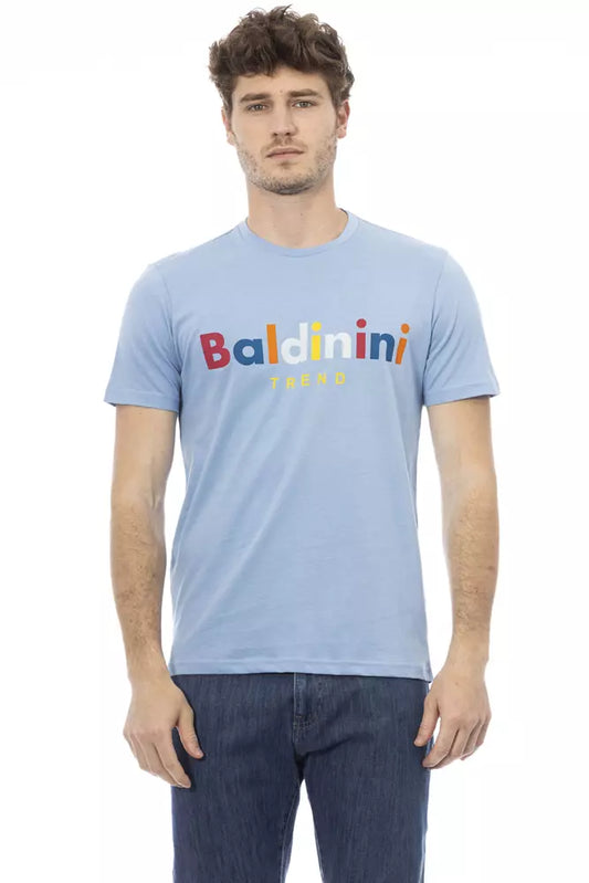 Baldinini Trend Hellblaues Baumwoll-T-Shirt