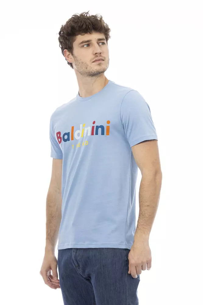 Baldinini Trend Hellblaues Baumwoll-T-Shirt