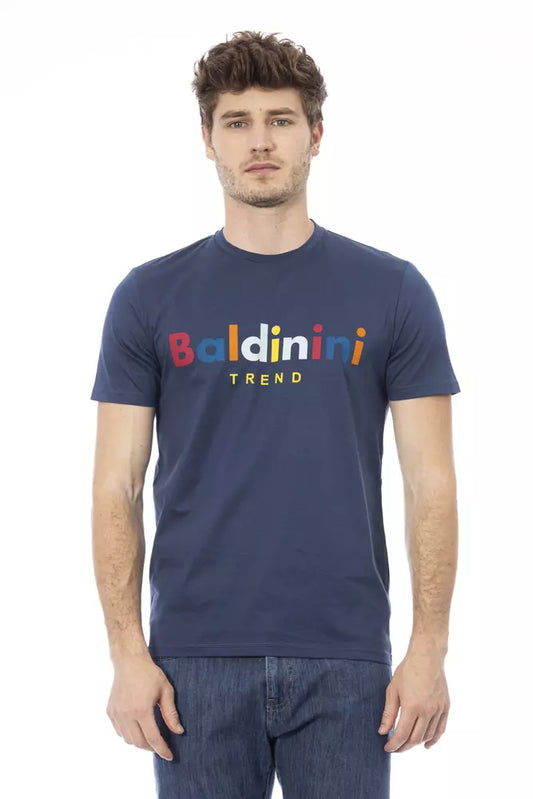 Baldinini Trend Blaues Baumwoll-T-Shirt