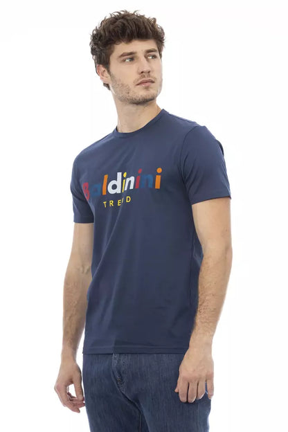 Baldinini Trend Blaues Baumwoll-T-Shirt