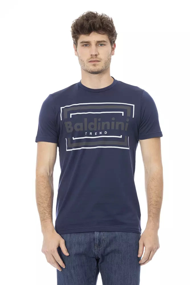 Baldinini Trend Blaues Baumwoll-T-Shirt