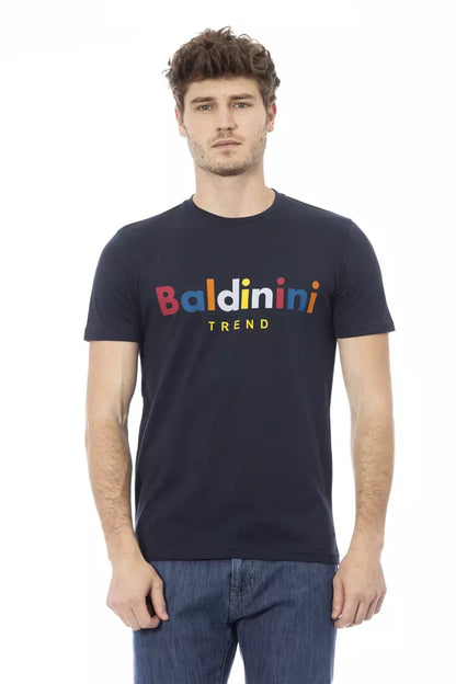 Baldinini Trend Blaues Baumwoll-T-Shirt