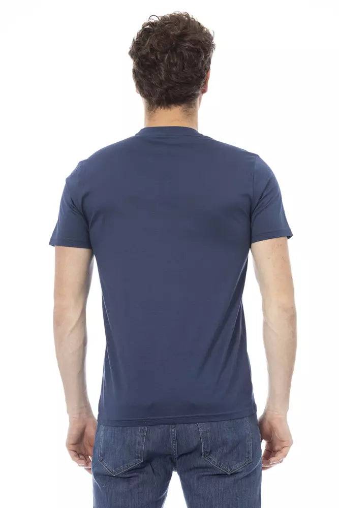 Baldinini Trend Blaues Baumwoll-T-Shirt